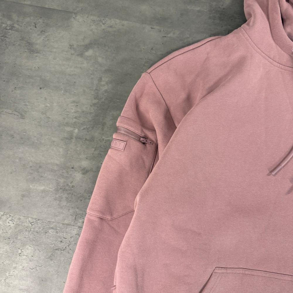 Comfrt Airplane Mode Travel Hoodie Women M Mauve Dusty Pink SAMPLE Zip Pocket - Picture 9 of 15